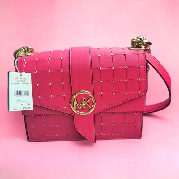 Michael Kors Handbags - Michael Kors Greenwich quilted studded crossbody